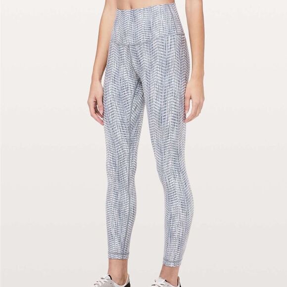 Lululemon Wunder Under High-Rise 7/8 Tight 25" Luon Battleship Silver Spoon - Picture 2 of 8